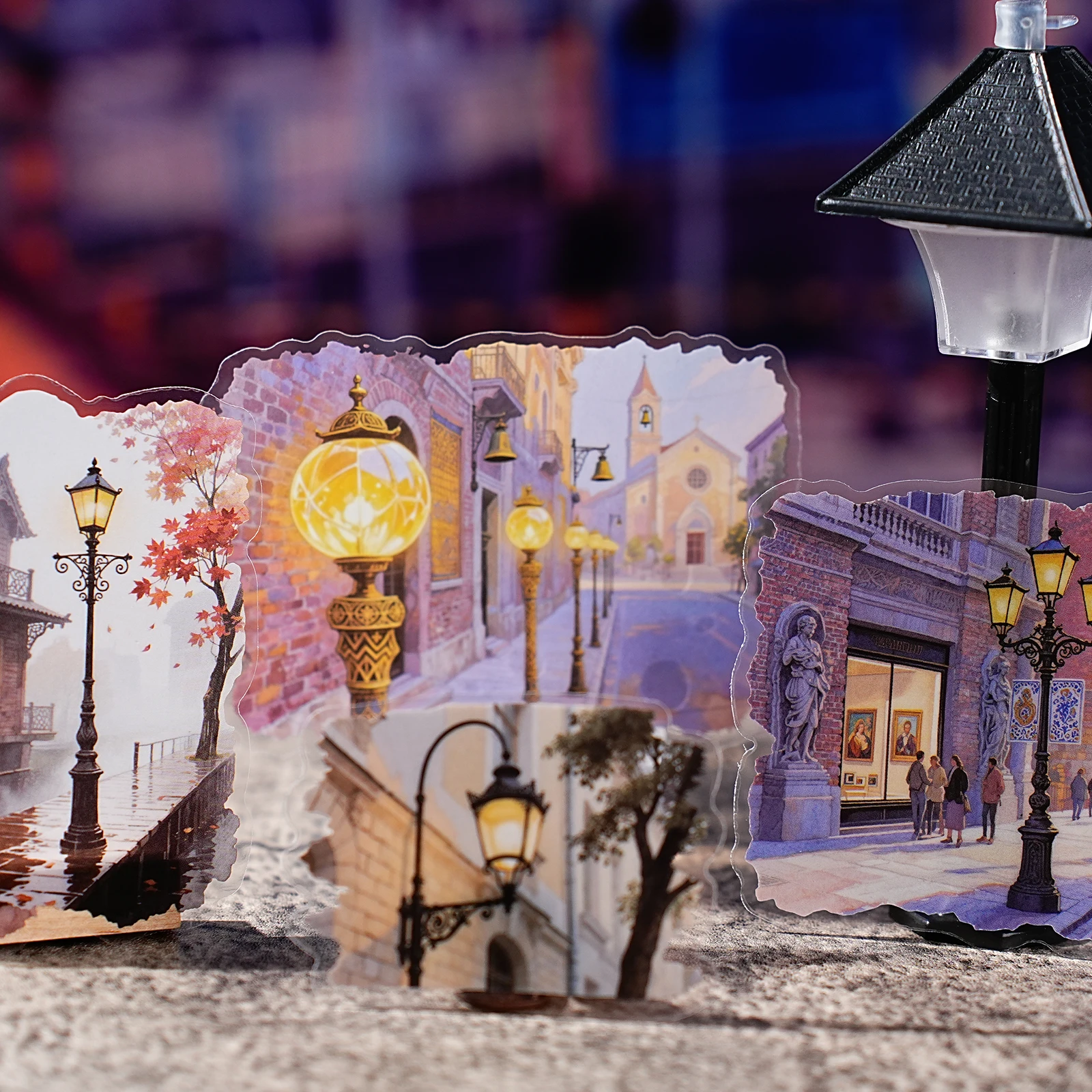 Confezione di adesivi modello Street Alley da 15 pezzi per custodie per telefoni, bagagli, laptop, album di ritagli, cancelleria, adesivi adesivi decorativi