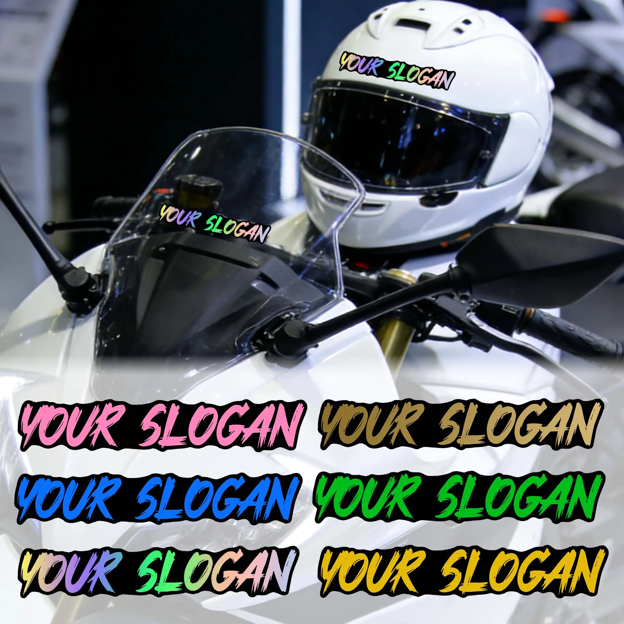 1PC Graffiti Brush Font Custom Motorcycle Stickers Waterproof Personalized DIY Fuel Tank Helmet Car Bicycle Durable Vinyl Decals