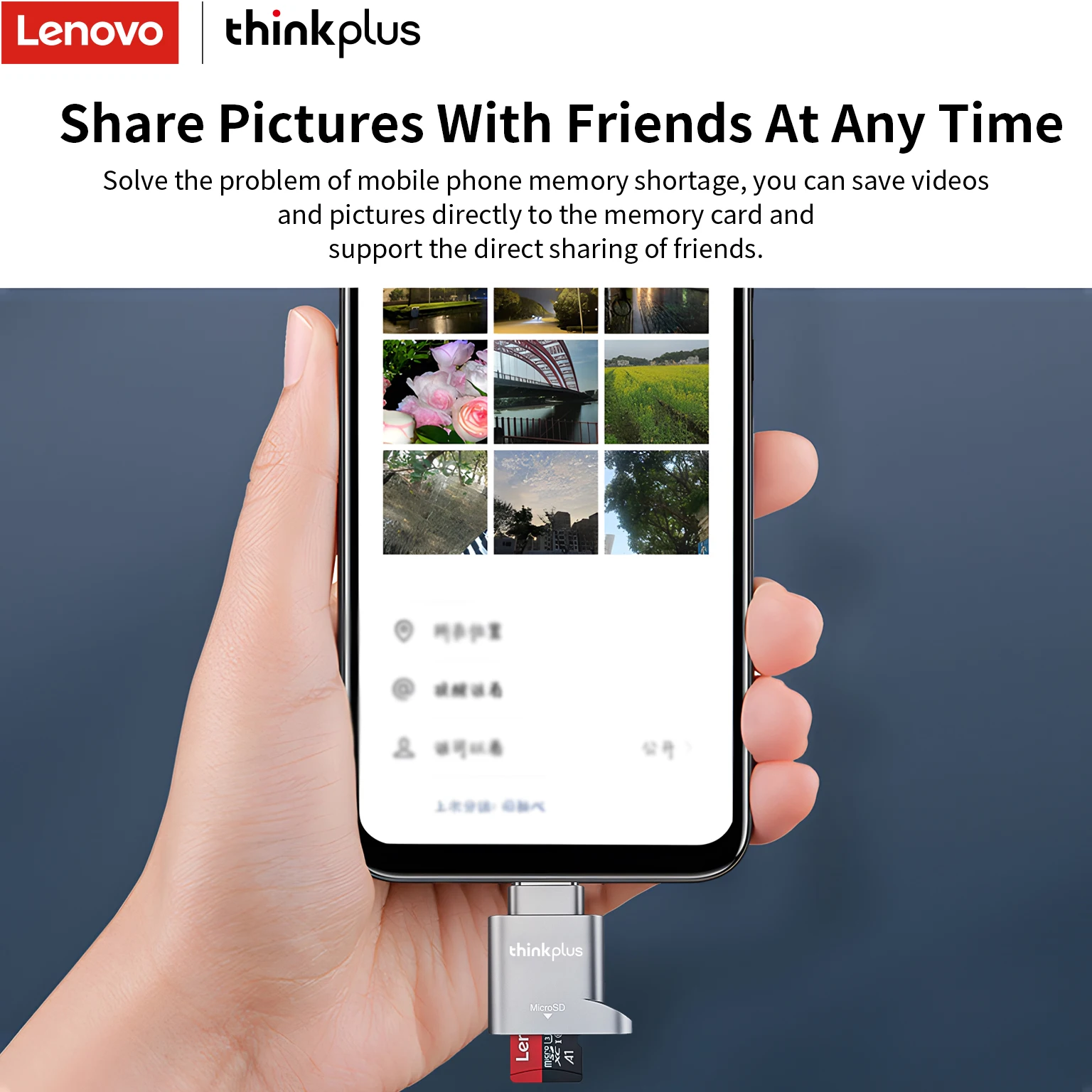 قارئ بطاقة Lenovo micro sd ، قارئ بطاقة ذاكرة tf ، متعدد الوظائف من النوع c إلى محول مايكرو بطاقة sd للكمبيوتر المحمول ، ماك بوك