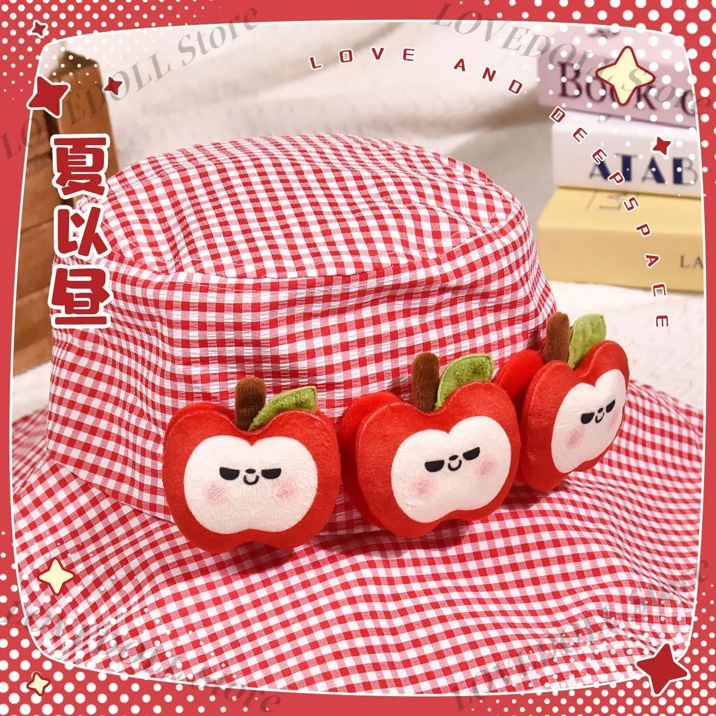 

Anime Love and Deepspace Caleb Lolita Hats Cosplay Cute Girls Sunhat Summer Kawaii Round Bucket Hat Fashion Caps Xmas Gift