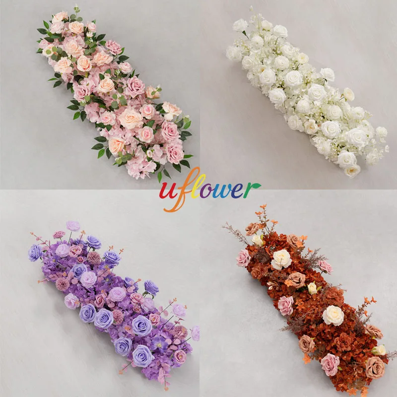 

50CM/1M/2M Luxury Artificial Flowers Wedding Decoration Table Long Runner Flower Row Floral Party Wall Backdrop Arch Arrangement