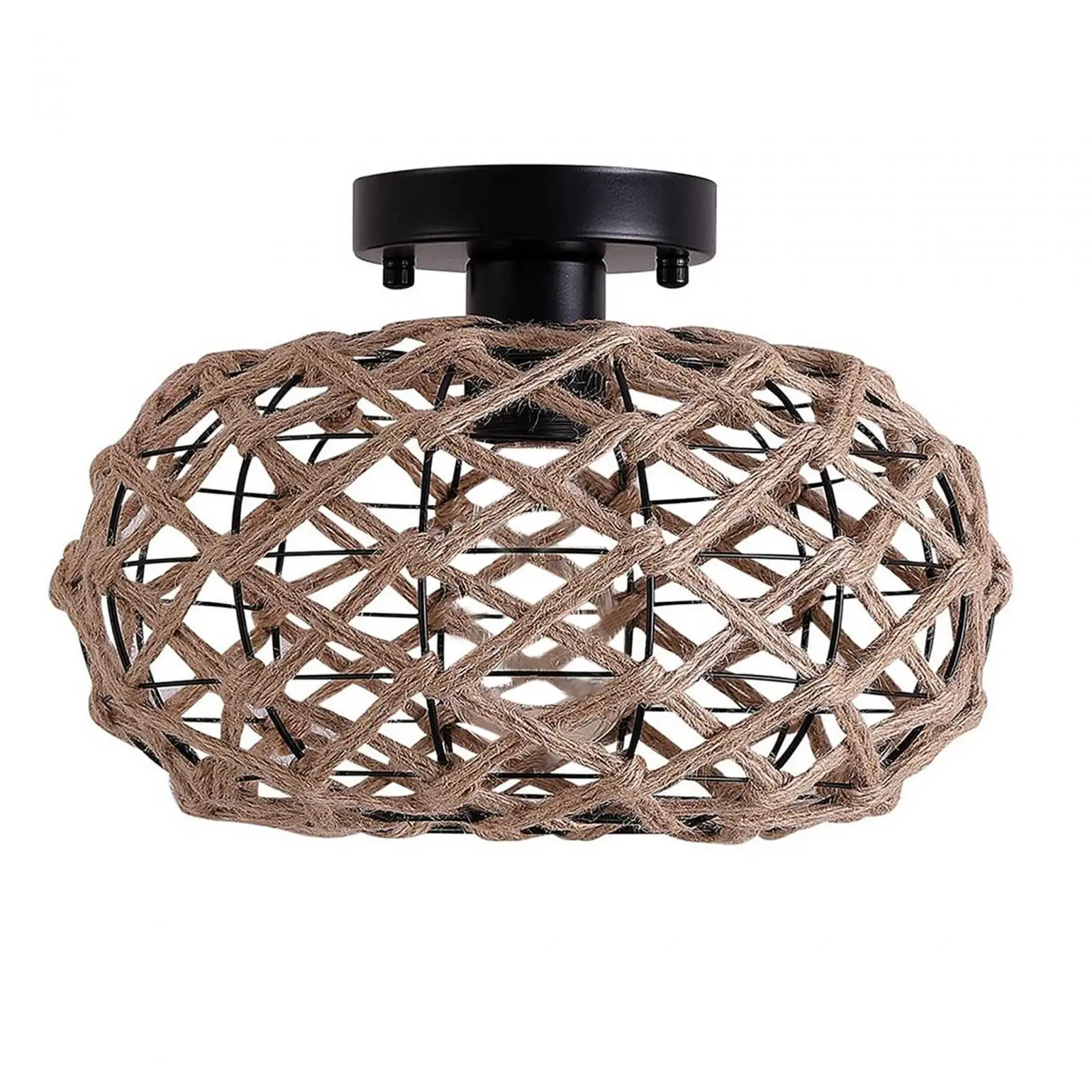 Woven Lampshade Wall Lamps Table Lamp Floor Lamps Ceiling Lamps Metal Bulb Cage for Teahouse Restaurant Cafe Outdoor Dining Room