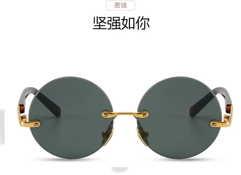 Herren-Sonnenbrille aus Kunstharz, rahmenlos, UV400-Sonnenbrille, coole Augenschutzbrille, dekorative Sommer-Sonnenbrille – Detail 2