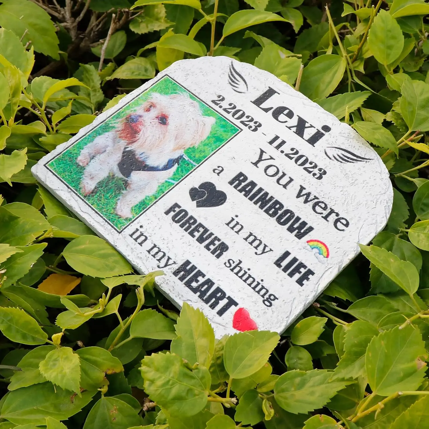 Piedras conmemorativas personalizadas para mascotas, piedra de jardín conmemorativa personalizada para gatos/perros con foto, regalos de amistad perdidos para personas (H)