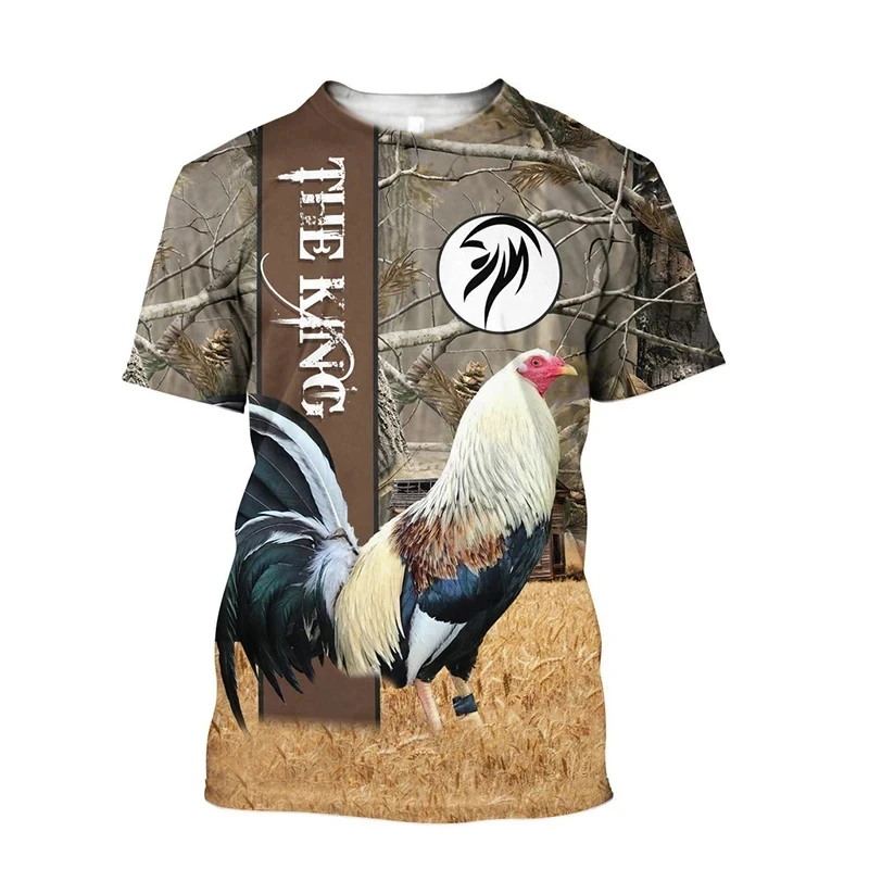 Fighting Rooster 3D Print O-Neck T-shirt Men Pullover Casual Short Sleeve T Shirt Fashion Streetwear Harajuku Unisex Clothing