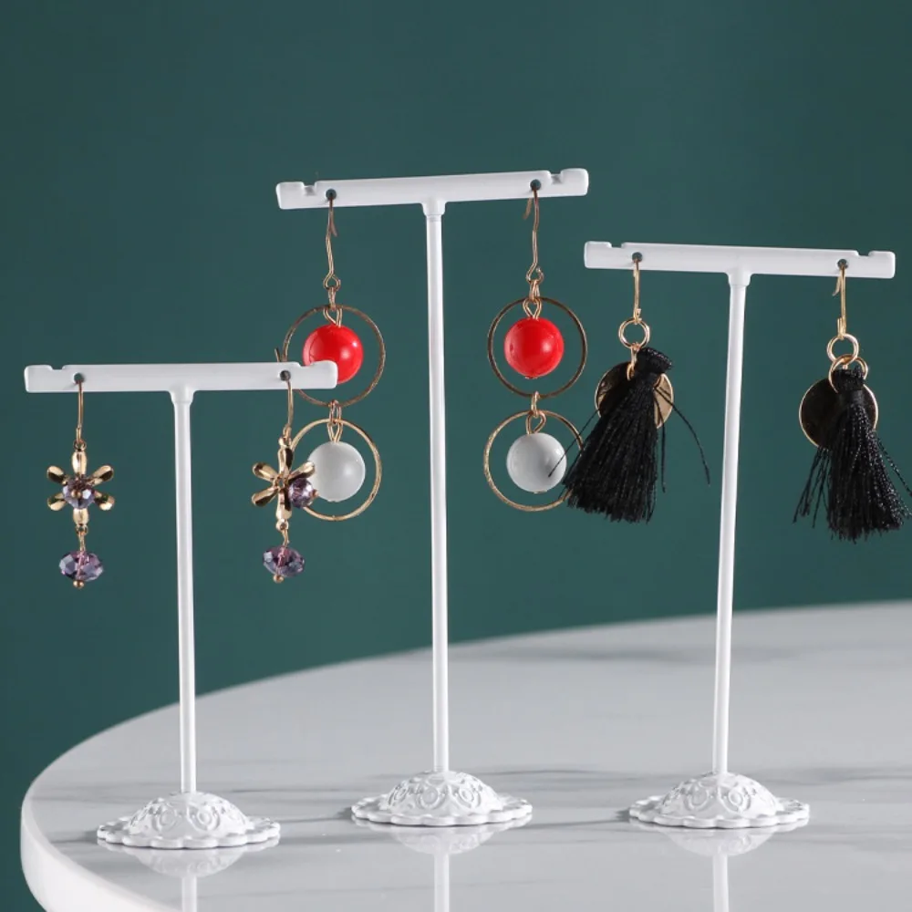 

3Pcs/Set T-Shaped Earrings Display Stand Metal Plated Jewelry Display Holder Ornament Portable Necklace Organizer Rack Earring
