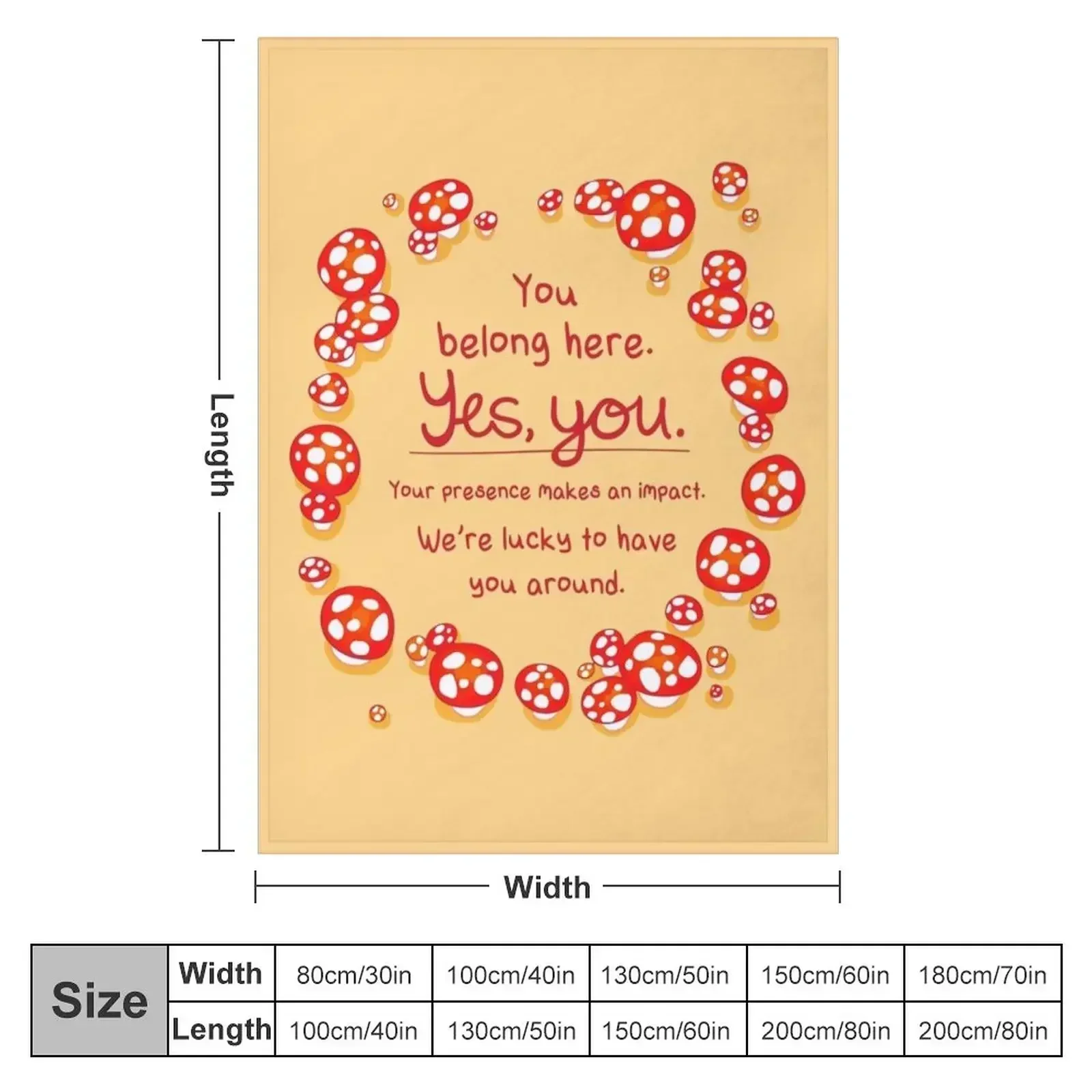 You Belong Here Mushroom Fairy Ring Throw Blanket couch cozy soft plush fuzzy picnic outdoor blanket