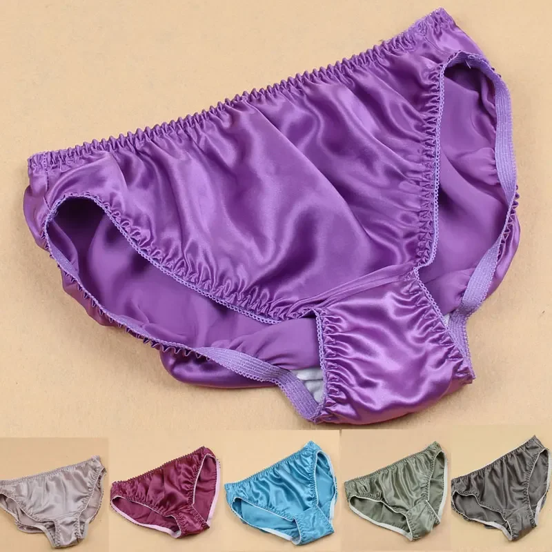 3pcs/lot Mulberry silk large silk panties women\'s health panties exquisite embroidered triangle panties