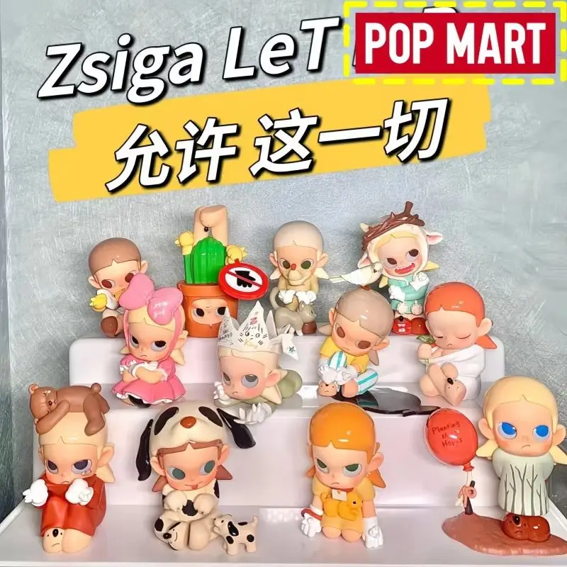 

Genuine Pop Mart Zsiga Let It Be Series Blind Box Pvc/Abs Anime Figure Desktop Ornament Collectible Figurine Gifts
