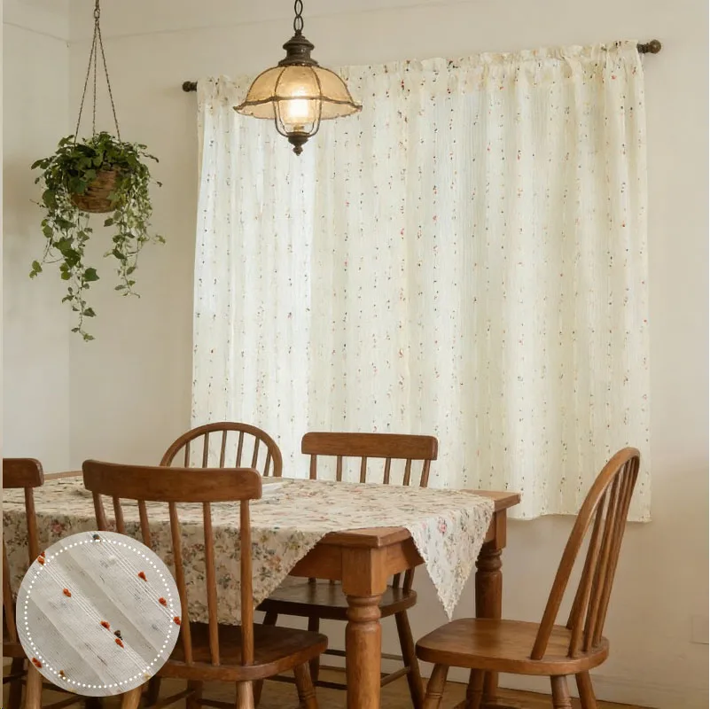 

Lightweight Breathable Polyester Fabric Door Curtain Candy Bean Yarn Colored Dot Curtain Bedroom Living Room Study Decoration