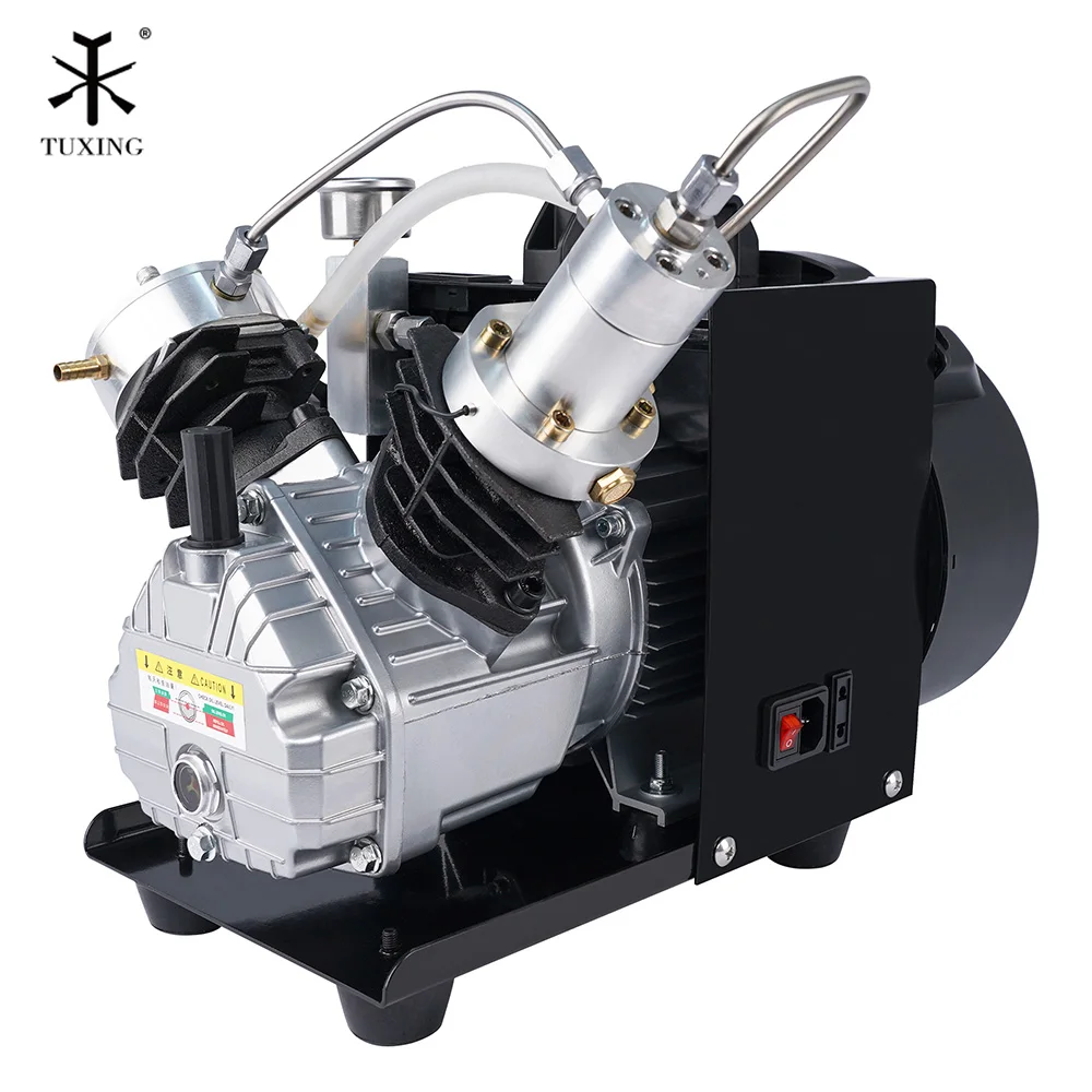 TUXING TXEDM041 PCP Air Compressor Double Cylinder 4500Psi 300Bar For 6.8L Scuba Diving Tank 2200W 50L/Min