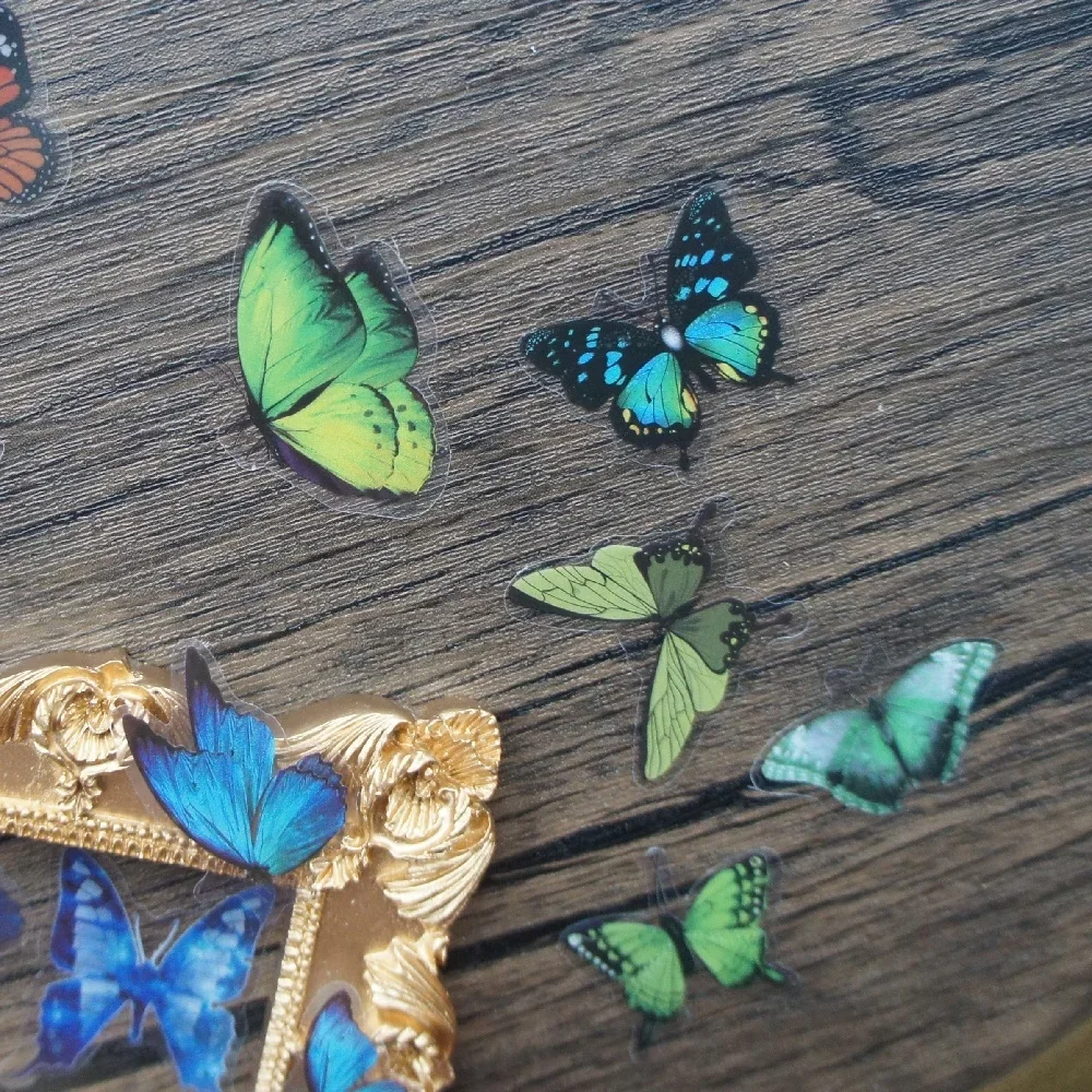 

38pcs Mini Size flying colorful Butterfly Style PVC Sticker Scrapbooking DIY Gift Packing Label Decoration Tag