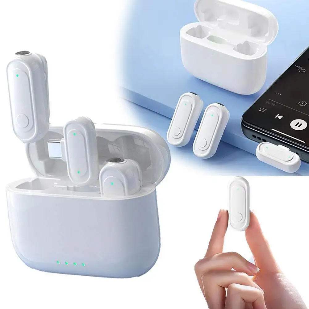 

Мини-беспроводной микрофон на кончике пальца, ошейник для телефона, микрофон для записи в реальном времени и шумоподавления с зарядным чехлом