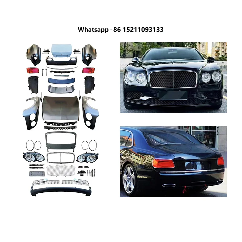 2010-2017 Upgrade Front and Rear Bumper with New Headlights and Fog Light Cut-Outs for BML Flying Spur