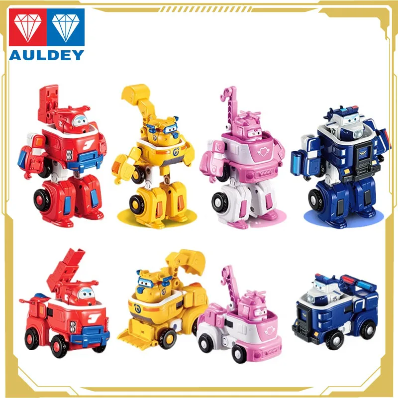 

Auldey Original Super Wings Anime Figure Deformable Robot Q Edition Jett Fire Engine Action Figure Toys for Boys Girls Kids Gift