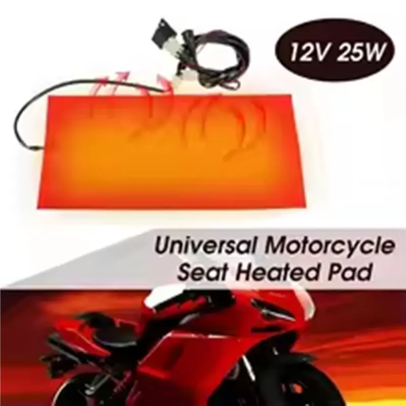 Heating Pad Mat 2X 25W 12V Universal Motorcycle ATV Seat Cushion Winter Warmer Waterproof-N25R
