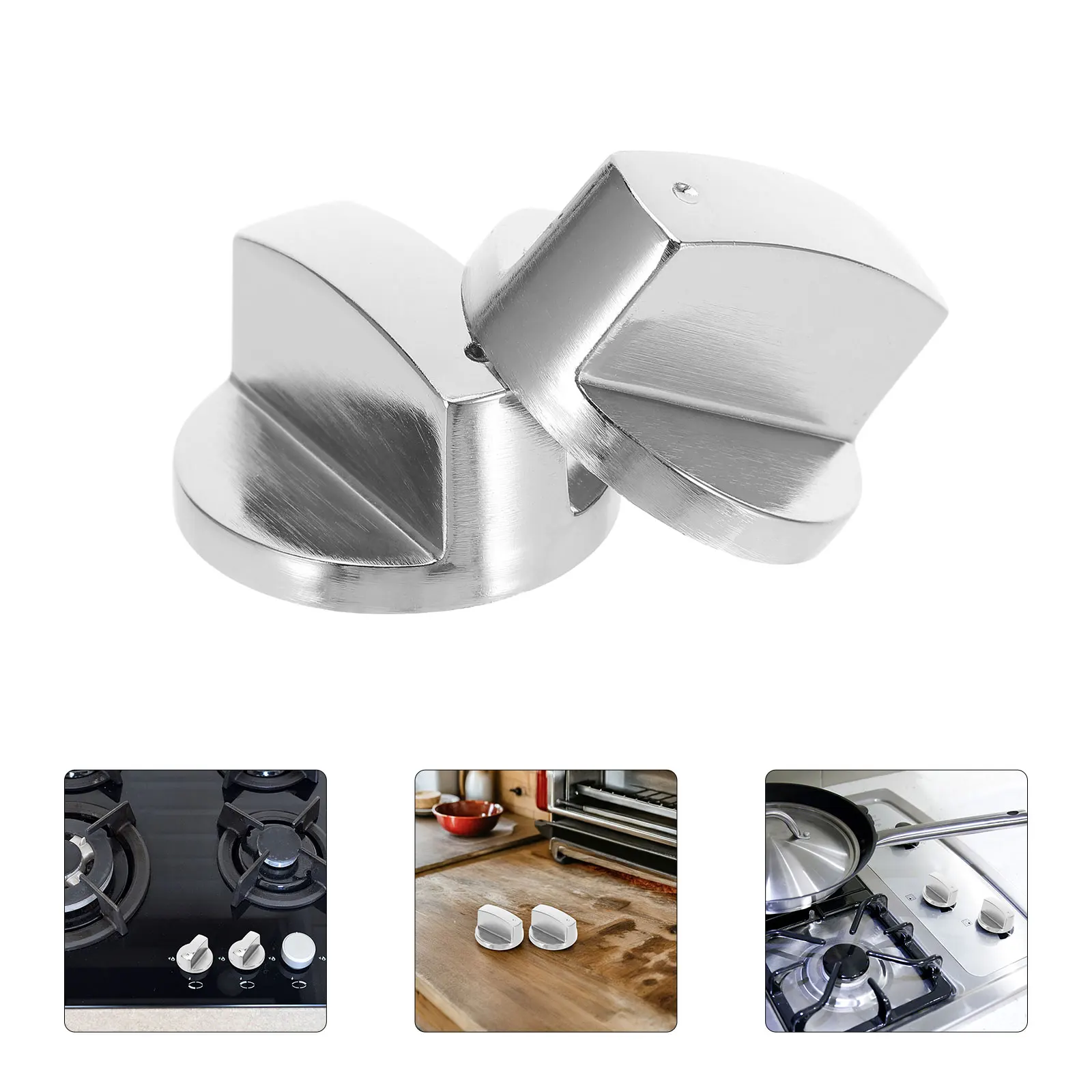 

8pcs Gas Stove Knob Metal Stove Ignition On-Off Button 6Mm Shaft Adjustable Easy Install Compatible For Oven Burner Durable
