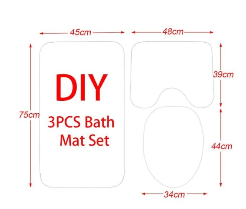 DIY Your Own Pictures Custom Photos Shower Curtain Waterproof Bathroom Curtain Anti-slip Bath Mat Set Toilet Rugs Carpets