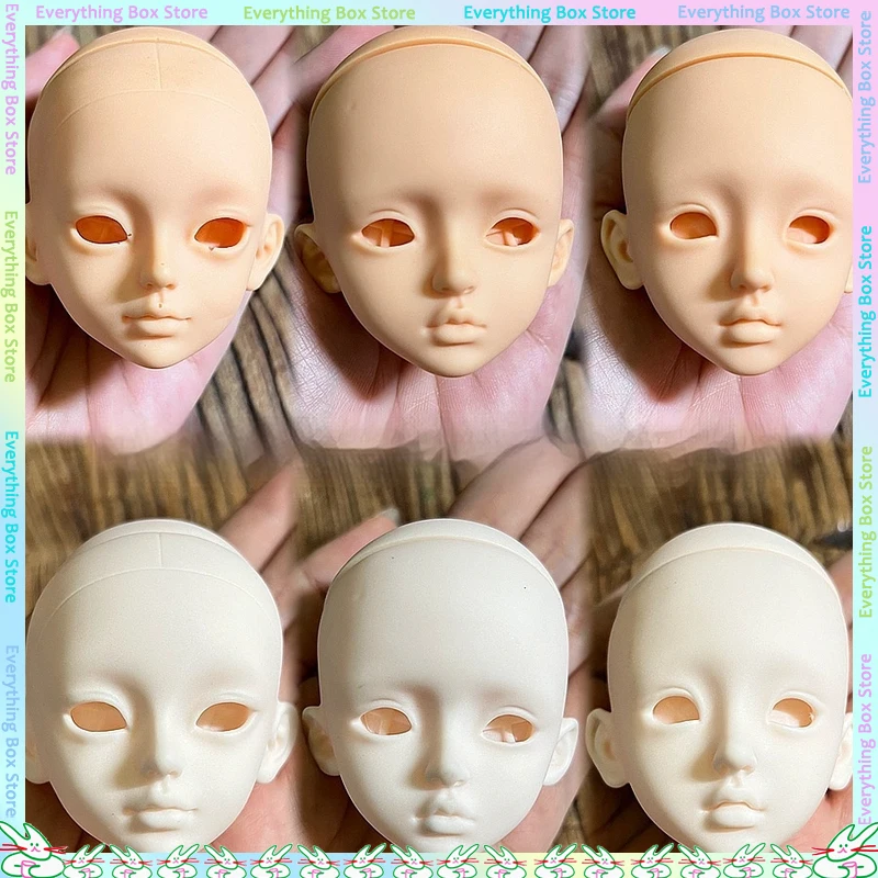 

6-Point Mjd Real Life Style Vinyl Makeup Practice Bald Head With Removable Lid And Interchangeable Eyes 30cm Doll Head DIY