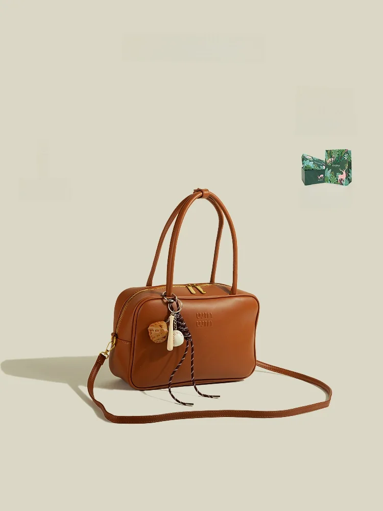 MuziKai Large Capacity Bowling Bag Women's Crossbody Shoulder Bag Simple Versatile Handbag for Spring Autumn 2026
