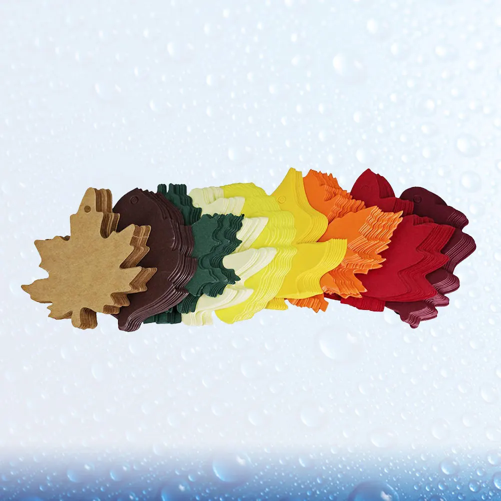 180 قطعة من ورق الكرافت لعيد الشكر، علامات هدايا على شكل ورقة القيقب، رسالة، علامة تزيين عيد الميلاد، مجموعة ألوان عشوائية #1