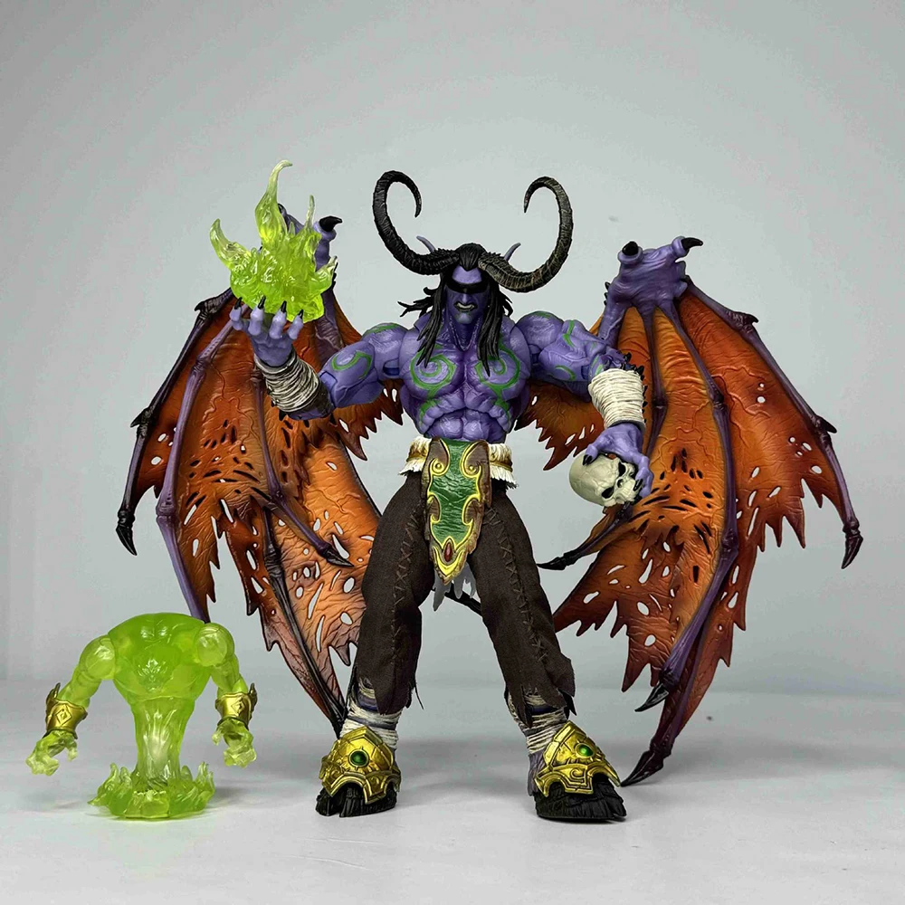 25cm WOW Hero Illidan Stormrage Demon Hunter Elf Yudean PVC Action Figure Anime Figure Model Toys Collection Doll Gift