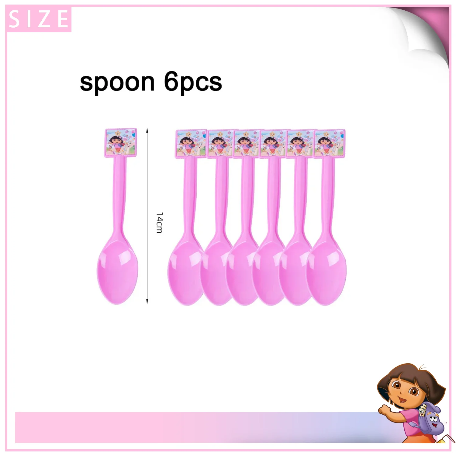 لطيف D-Dora &ed المستكشفين طفل حفلة عيد ميلاد الديكور بالون رقمي أدوات المائدة القابل للتصرف راية خلفية استحمام الطفل هدية #5