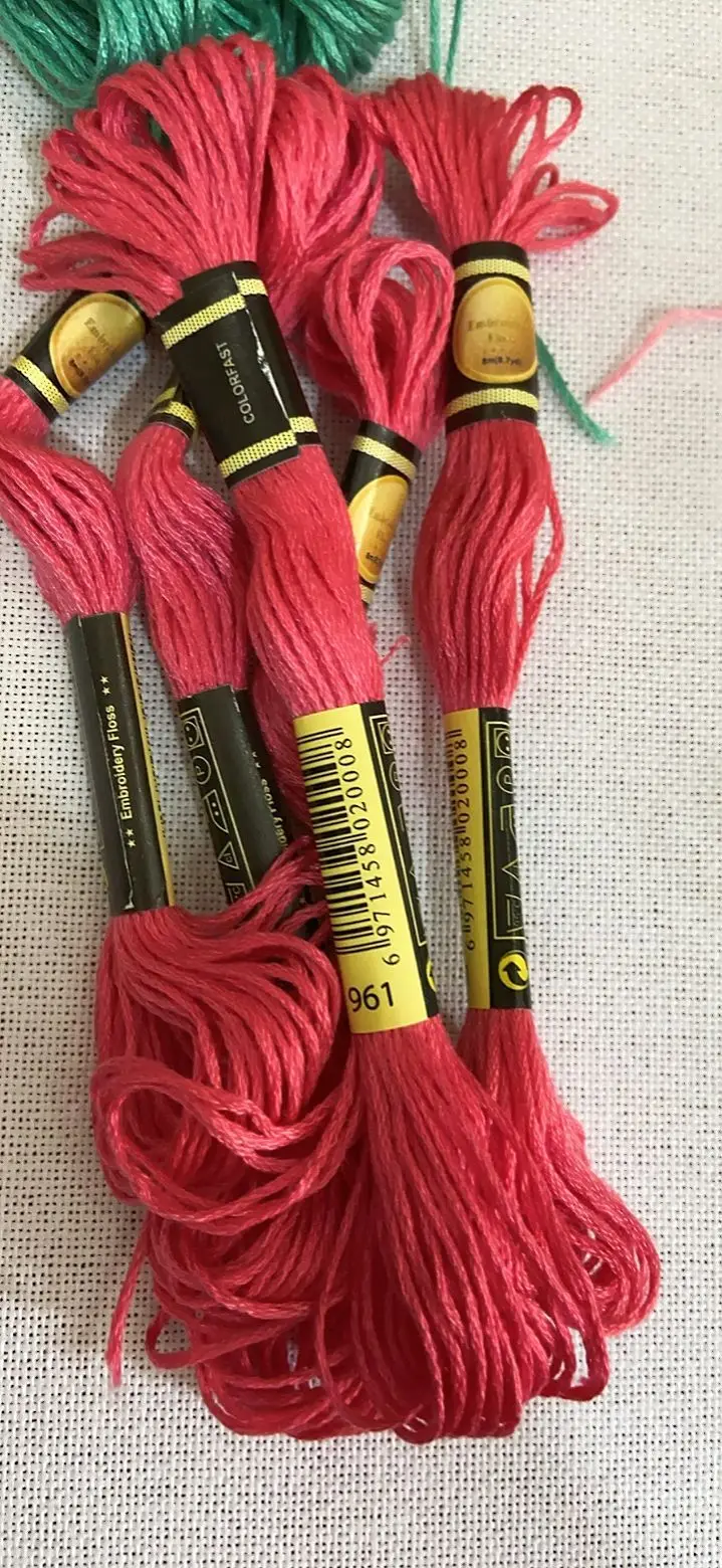 Fil à broder au point de croix pour débutants, modules de bracelet artisanal bricolage, sans anticorps, arc-en-ciel, CODE DMC 961, 10 pièces par couleur