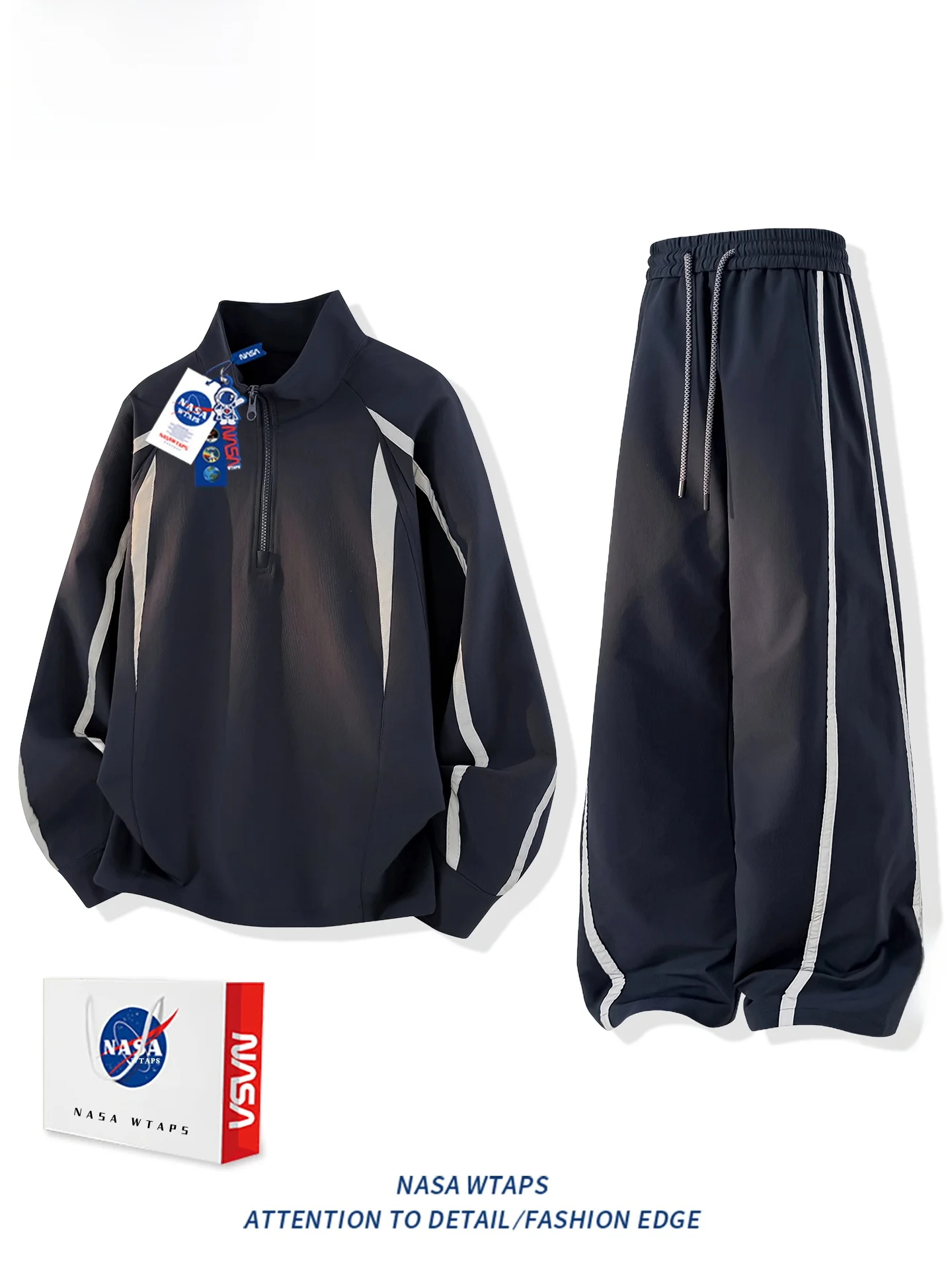 

Новый мужской спортивный костюм WTAPS American Color Colion: повседневная футболка и длинные брюки из полиэстера, комплект из двух предметов.