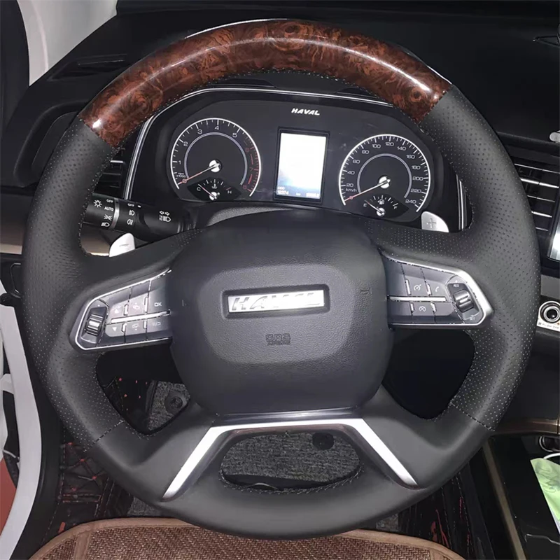 original leather car steering wheel cover protect for haval H6 H2s h4 interior accessories auto styling 2017 2018 2019 2020 2021