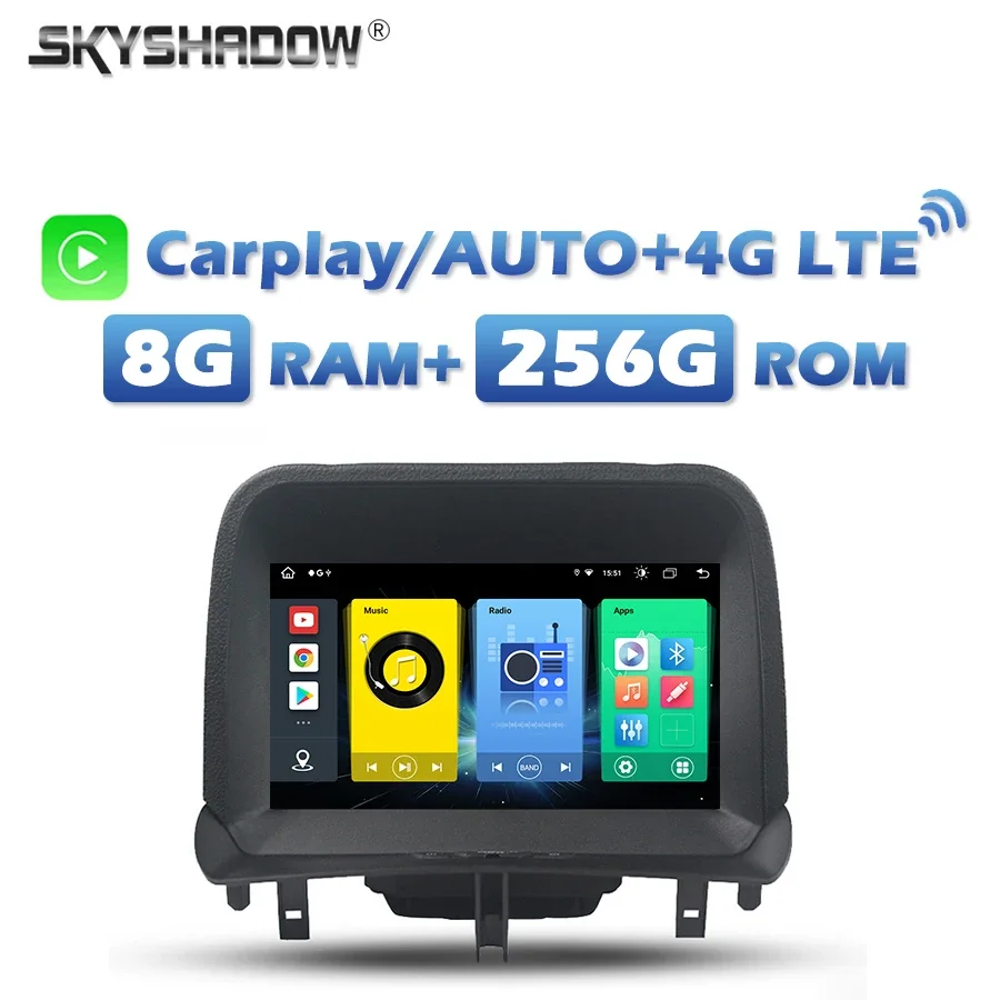 

4G SIM 720P Wireless Carplay Android 13.0 8G+256G Car DVD Player GPS RDS Radio Wifi Bluetooth For Ford Tourneo Courier 2014-2016