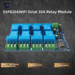 DC7-28/5V Power Supply ESP8266 WIFI 8 Channel 30A Relay Module ESP-12F Development Board