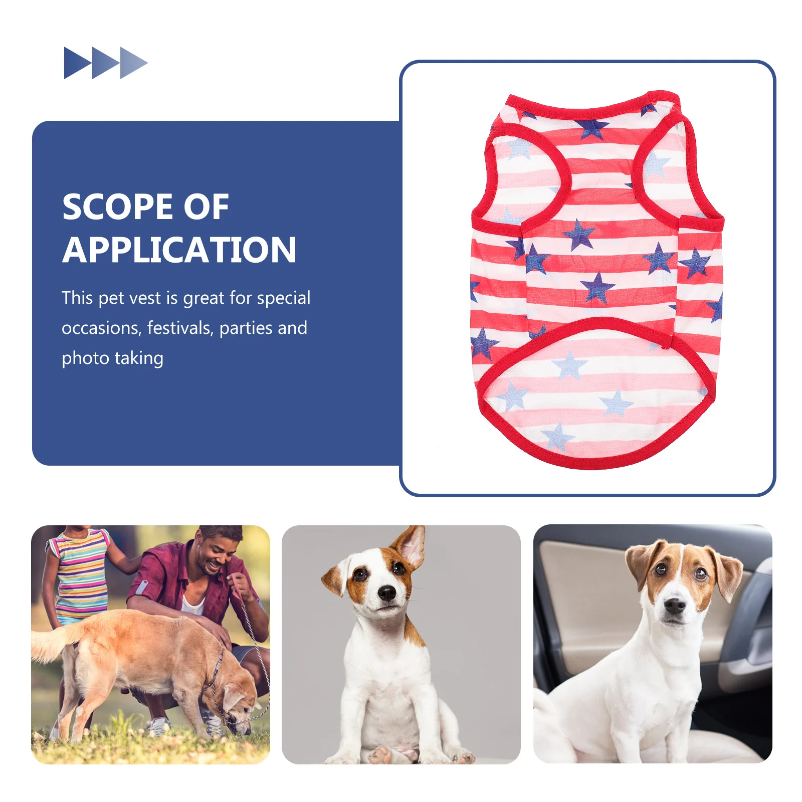 

Summer Striped Pet Vest Decorative Puppy T-Shirt Dog Clothes Adorable Party Outfit Breathable Clothes Striped Pet Vest
