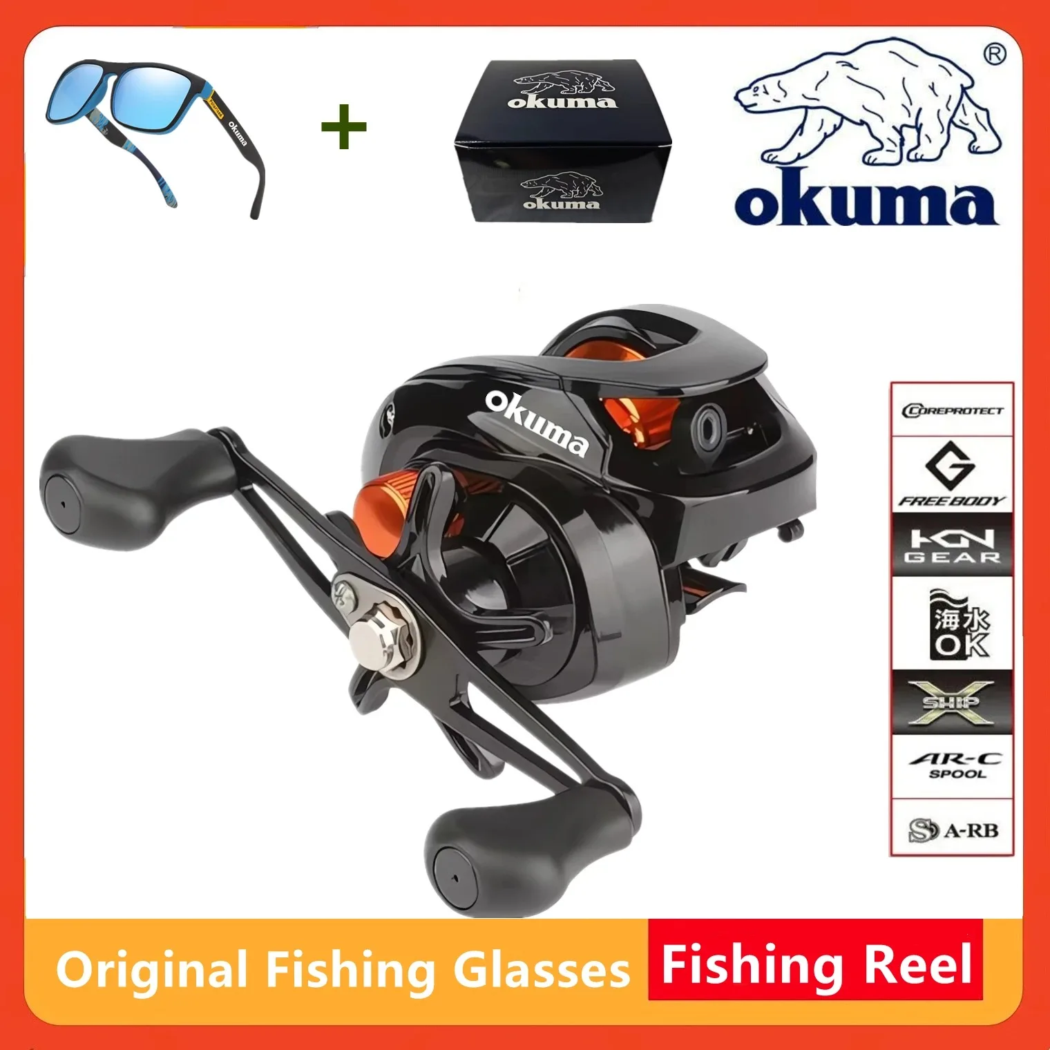 okuma-63-1-12kg-最大ドラグ力-フィッシングリール-防爆キャスティングリール-淡水、海水対応-スプール