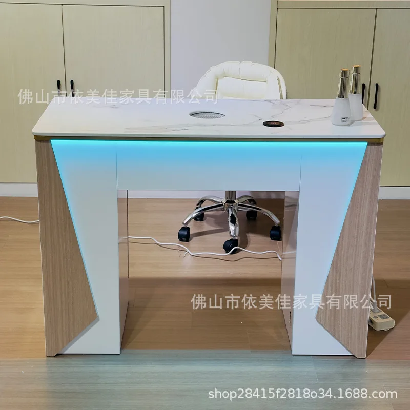 Multifunctional Nail Art Table Drawer Vacuum Cleaner E****mical Single Light Luxury Internet Celebrity Ins Makeup Nail Art Table
