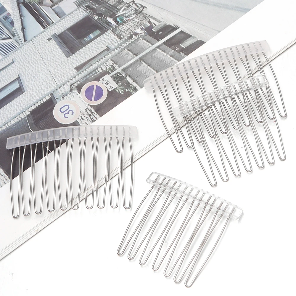 5 Stück/Set 7/10 Zähne Haarkamm Edelstahl-Kamm Haarspangen für Frauen Mädchen DIY Hochzeit Braut Haarkämme Haaraccessoires – Detail 7