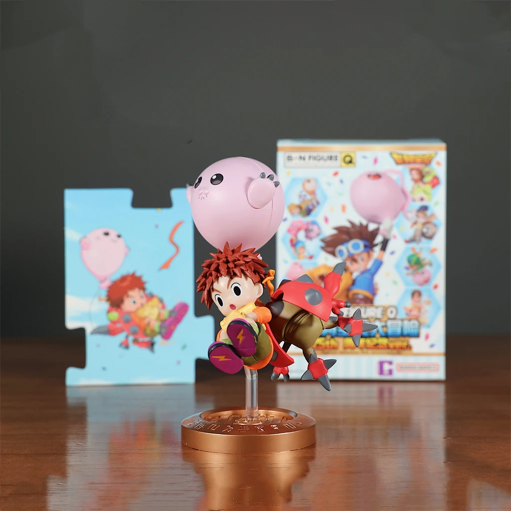 Anime Kawaii Cartoon Digimon Ballon Avontuur 25e Verjaardag Agumon Gabumon Willekeurige Bevestiging Figuur Ornamenten Gift
