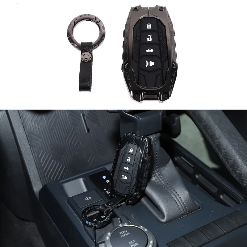Zinc Alloy Key Shell Round Buckle Mecha Style Key Case Smart Key Shell For Toyota Tacoma N400 2024-2026 Tundra XK70 2022-2026