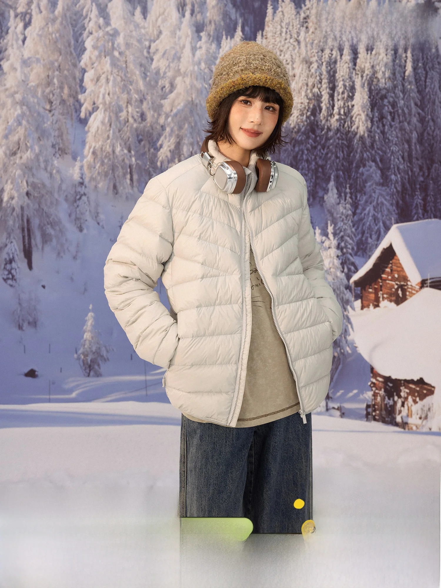 

Легкое винтажное пуховое пальто из вулканического пуха, однотонное, для повседневной носки, ветрозащитное, теплое, с ребристым дизайном, женское пуховое пальто