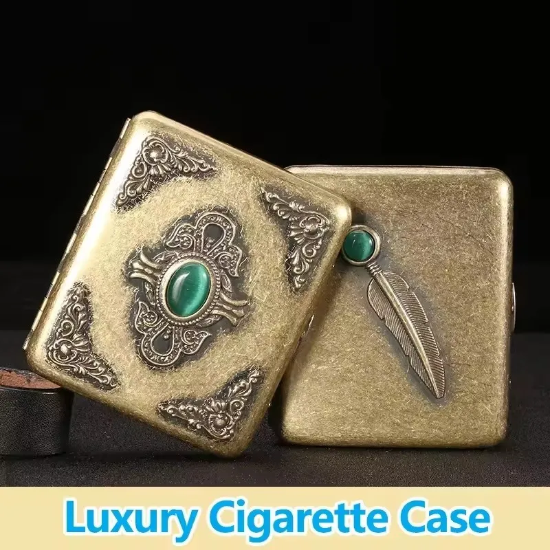 

Practical Retro Cigarette Case Box Container Tobacco Cigarette Holder Storage Stylish Smoking Box Excellent Men's Smoker Gift