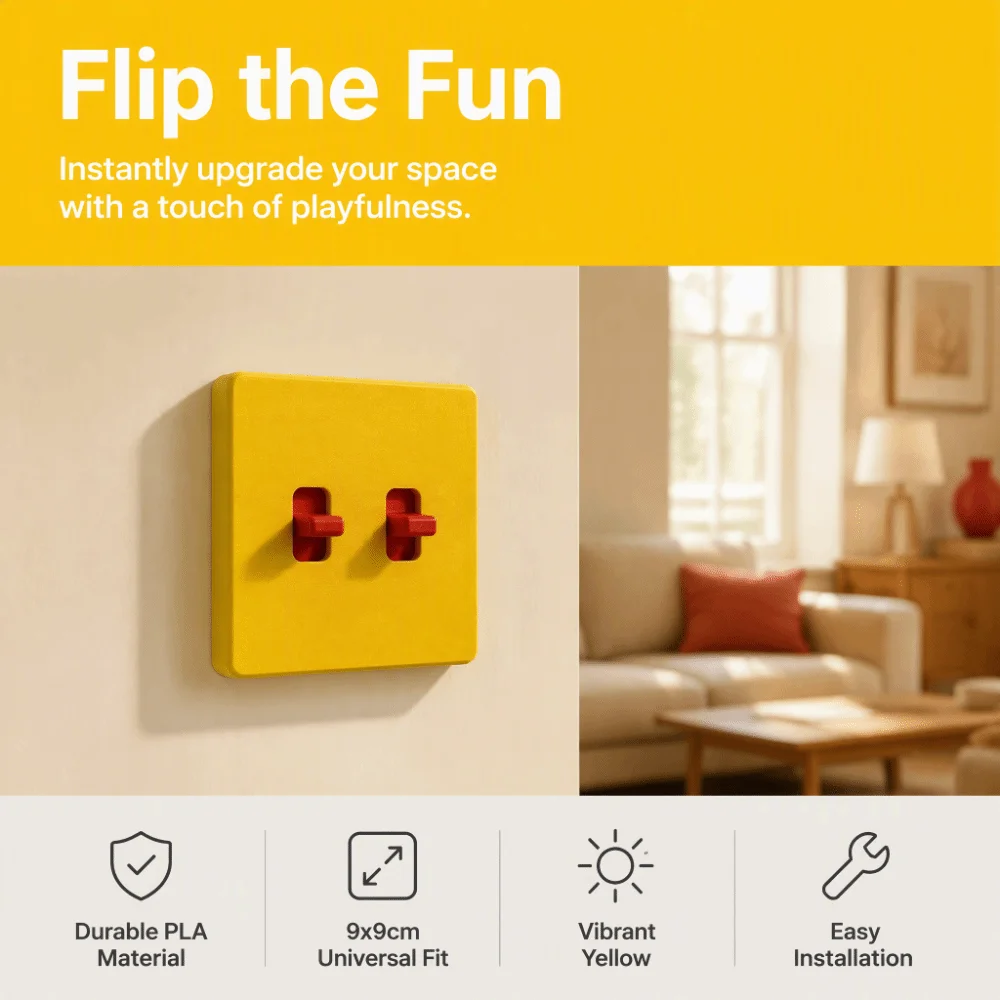 Creative Light Switch Guard Covers 3D Printed Removable Joystick Switch Stickers Self-Adhesive Waterproof Switch Frame Cover