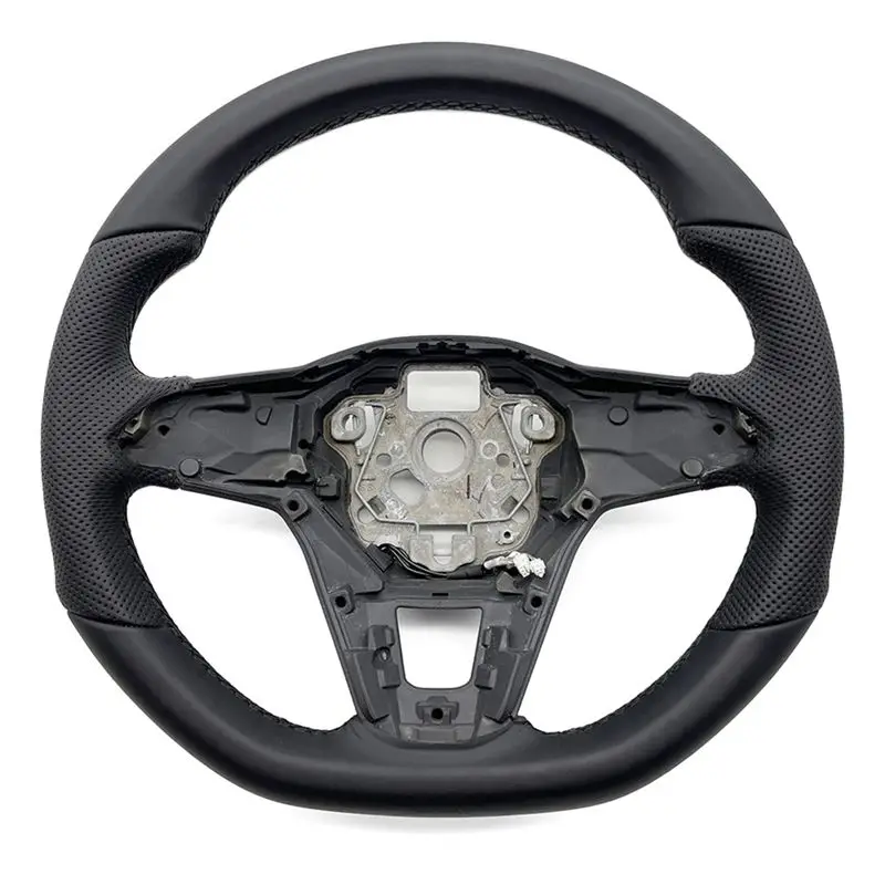 A54P-For Golf 8 GTI R Line MK8 Scirocco GTS R 2018-2023 Semi-Perforated Black Line No Heated Steering Wheel Bottom