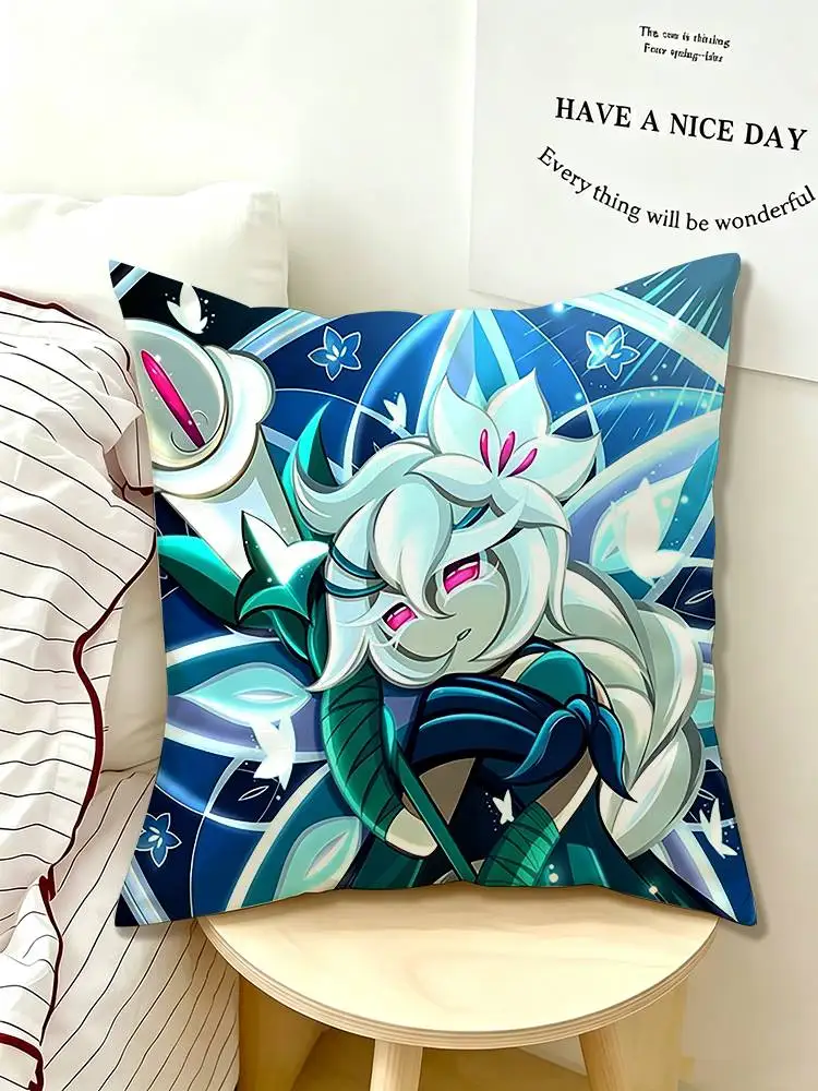 CookieRun K-Kingdom White Lily Cookie  Pillow Case Pattern Printed Pillowcase For Living Room Sofa Cushion Cover