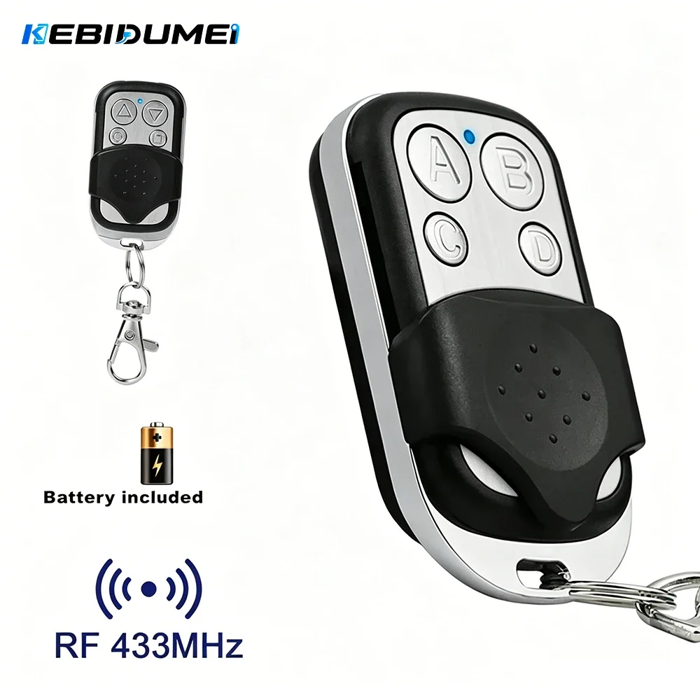 

KEBIDUMEI 433MHz Remote Control Clone 4 Buttons Garage Door Gate Opener Duplicator Copy Key Universal Garage Control Copy Garag