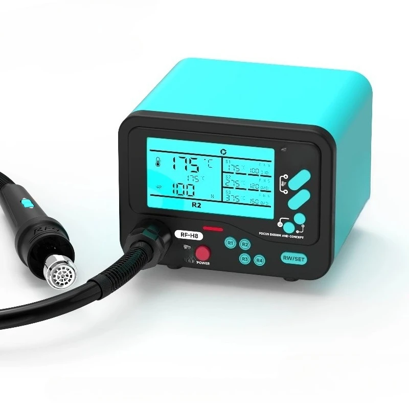 RF-H8 hot air repair  accounts for 4 channels of memory, free to set the temperature for 3 periods, suitable for mobile phone
