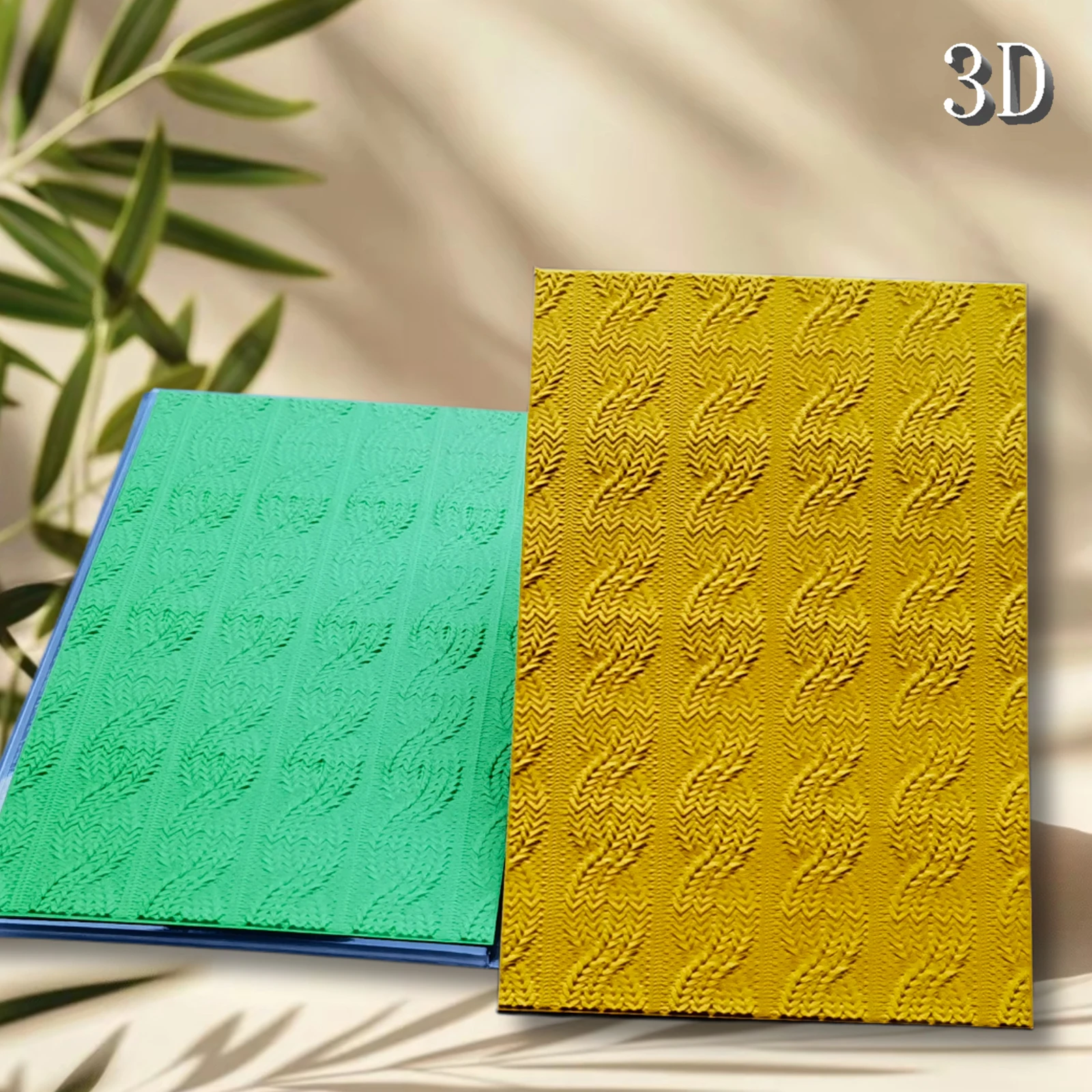 3D-geprägter Ordner – Moos gebeizter Pullover, Textur, Hintergrunddesign, DIY-Schrift, Dekoration, Karton, handgefertigt, Handwerkskunst, Projektor
