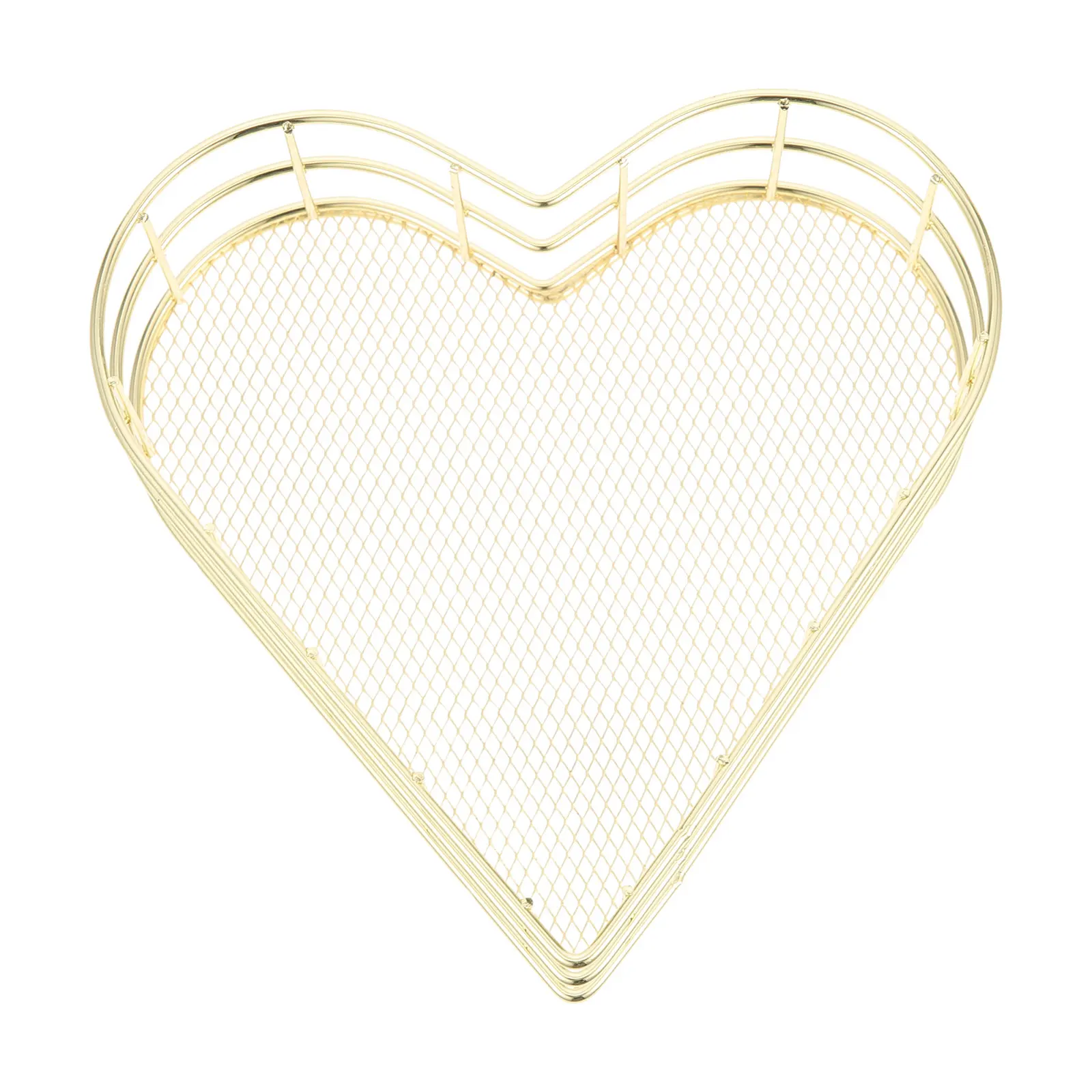 

Heart Shaped Storage Basket Wire Makeup Kitchen Organizer Snack Sundries Basket Desktop Decor Home Office Use