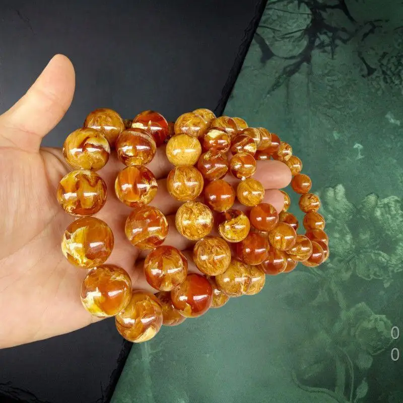 Best-selling golden amber honeycomb bead with tiger skin pattern  single-loop bracelet
