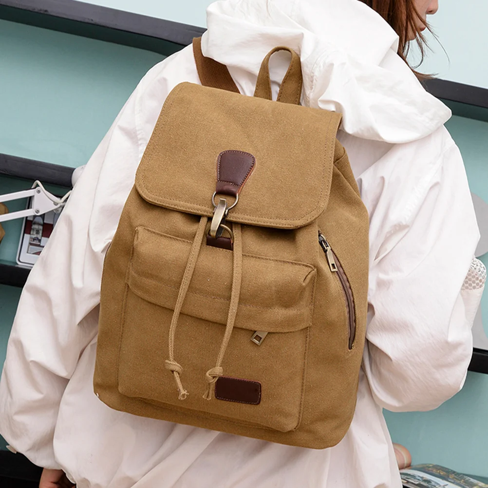 حقيبة ظهر قماشية متينة ذات سعة كبيرة حقيبة كتف للسفر للرجال والنساء للمشي لمسافات طويلة واللياقة البدنية للاستخدام اليومي حقيبة ظهر من القماش