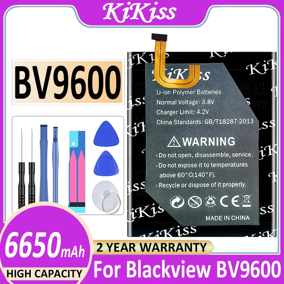 6650mAh KiKiss BV 9600 Replacement Battery for Blackview BV9600 / BV9600 Pro Batteries Bateria + Track Code